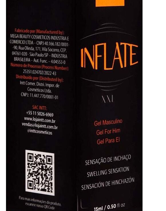 Inflate Vasodilatador Masculino Efeito Hot 15g Intt