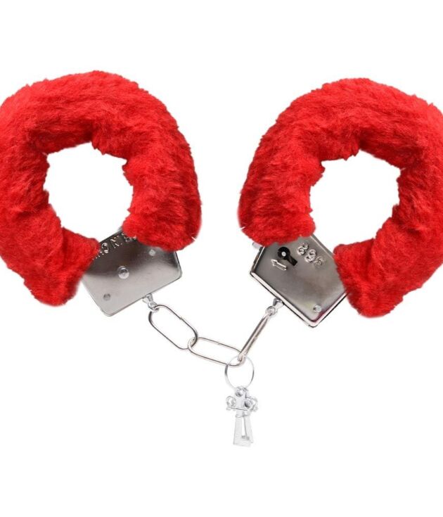 Algema Simples de Metal com Pelúcia Sensual Love - Vermelho